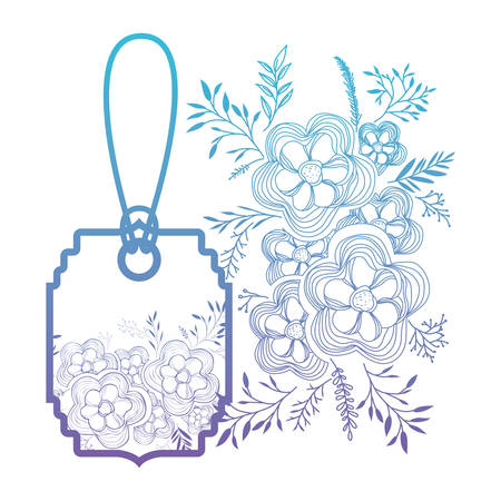 commercial tag hanging with floral decoration vector illustration designのイラスト素材