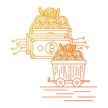 bitcoin cryptocurrency set icons vector illustration designのイラスト素材