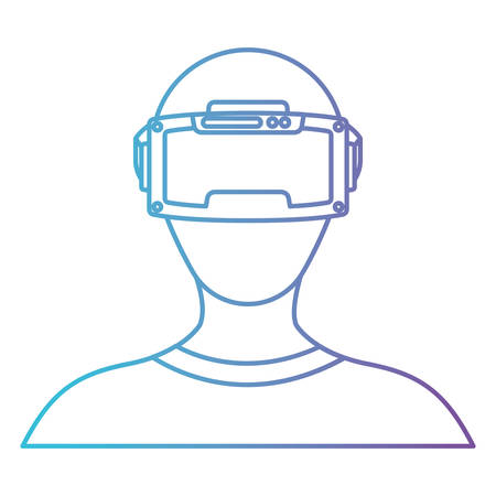 user with reality virtual mask technology vector illustration designのイラスト素材