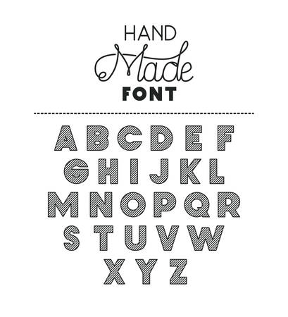 hand made font alphabet vector illustration designのイラスト素材