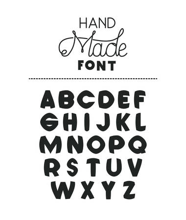 hand made font alphabet vector illustration designのイラスト素材