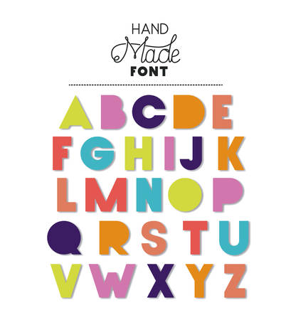 hand made font alphabet vector illustration designのイラスト素材