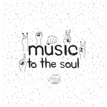 music message with hand made font vector illustration designのイラスト素材