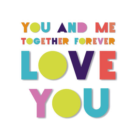love message with hand made font vector illustration designのイラスト素材