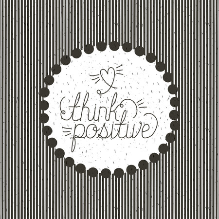 positive attitude message with hand made font vector illustration designのイラスト素材