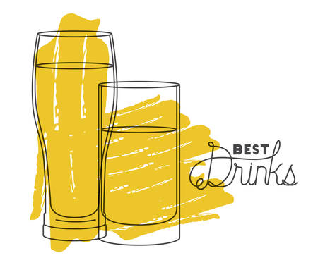 best drinks in glass drawn vector illustration designのイラスト素材