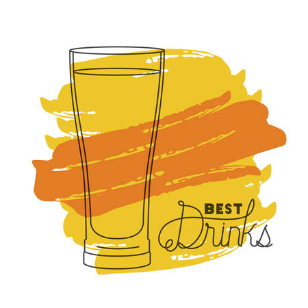 best drinks in glass drawn vector illustration designのイラスト素材