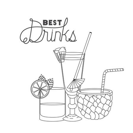 best drinks set icons vector illustration designのイラスト素材