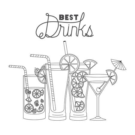 best drinks set icons vector illustration designのイラスト素材