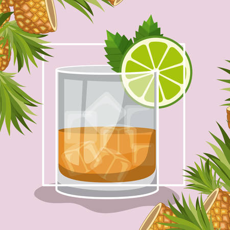best drinks tropical cocktail vector illustration designのイラスト素材