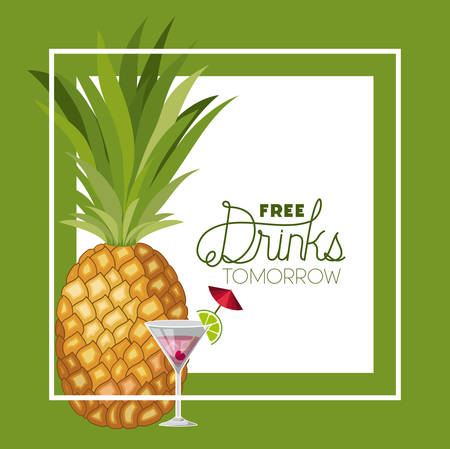 cocktail free drink tomorrow vector illustration designのイラスト素材