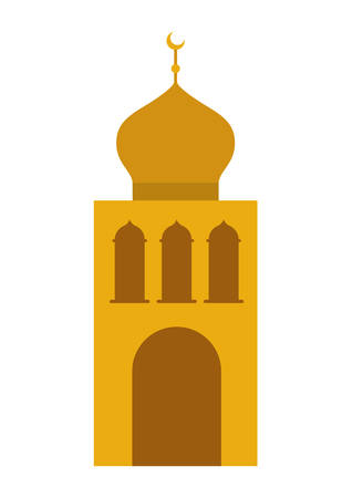 arabic castle tower with moon vector illustration designのイラスト素材