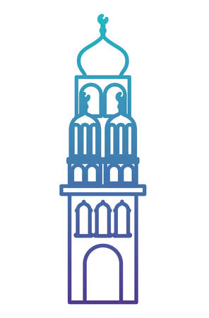 arabic castle tower with moon vector illustration designのイラスト素材