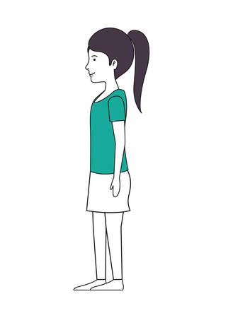 beautiful and young woman character vector illustration designのイラスト素材