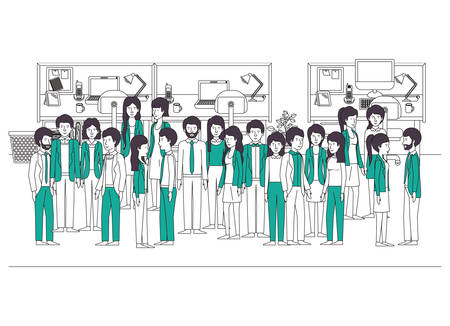 business people in the workplace characters vector illustration designのイラスト素材