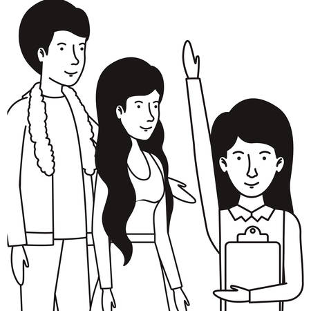 group of friends characters vector illustration designのイラスト素材