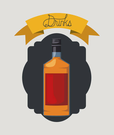 best drink bottle liquor frame vector illustration designのイラスト素材