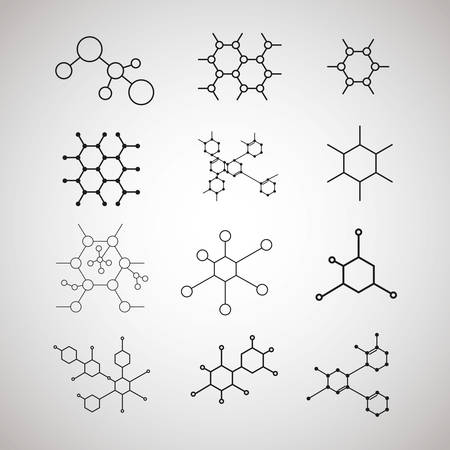 dna molecule structure set vector illustration designのイラスト素材