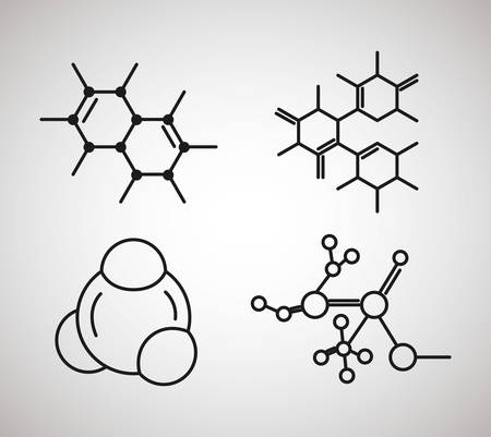 dna molecule structure set vector illustration designのイラスト素材