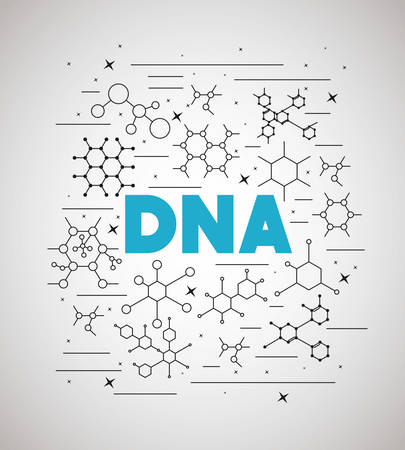 dna molecule structure set vector illustration designのイラスト素材