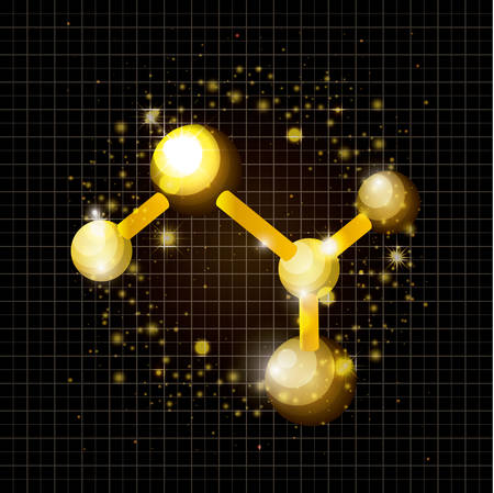 molecule structure golden icon vector illustration designのイラスト素材