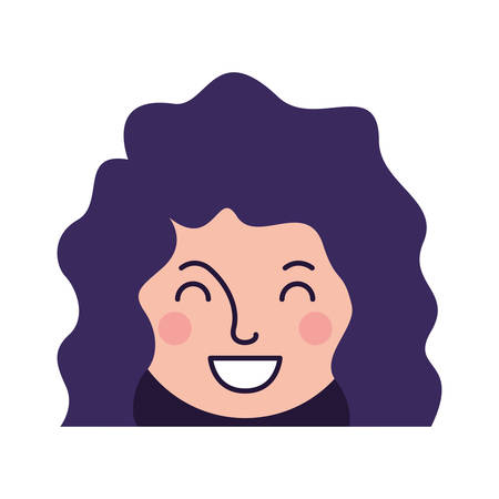 beautiful and young woman head character vector illustration designのイラスト素材