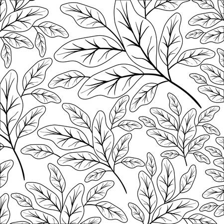 branch with leafs ecology pattern vector illustration designのイラスト素材
