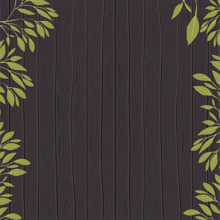 branch with leafs ecology frame vector illustration designのイラスト素材