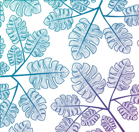 branch with leafs ecology pattern vector illustration designのイラスト素材