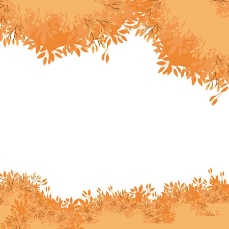 leafs painted watercolor frame vector illustration designのイラスト素材