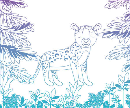 wild cheetah in the jungle scene vector illustration designのイラスト素材
