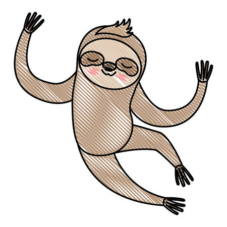 wild sloth animal icon vector illustration designのイラスト素材