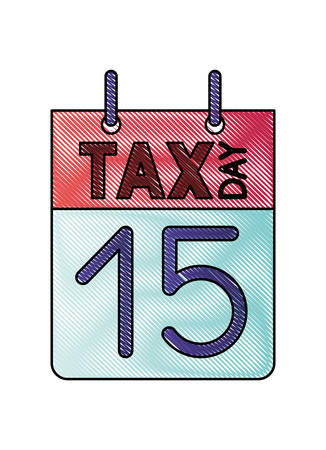 calendar reminder with tax day vector illustration designのイラスト素材