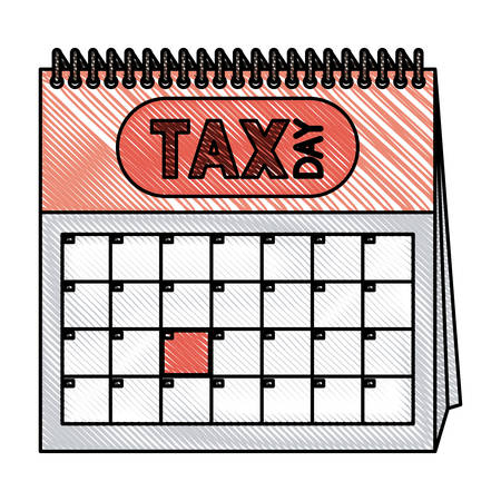 calendar reminder with tax day vector illustration designのイラスト素材