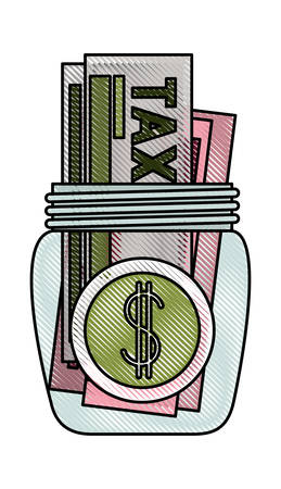 jar with tax icon vector illustration designのイラスト素材