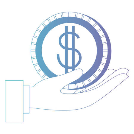 hand with coin money vector illustration designのイラスト素材