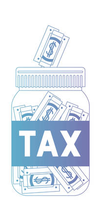 jar taxes with bills vector illustration designのイラスト素材