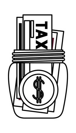 jar with tax icon vector illustration designのイラスト素材