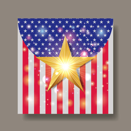 united states of america emblem with golden starのイラスト素材