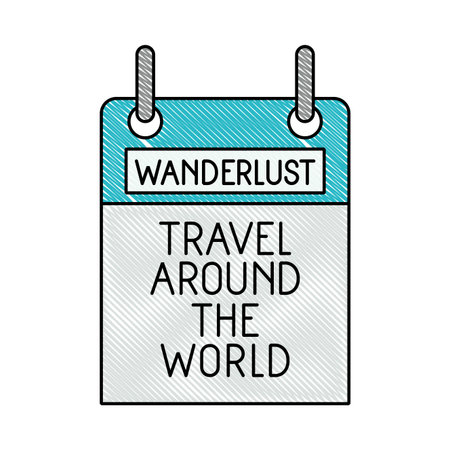 wanderlust travel around the world vector illustration designのイラスト素材