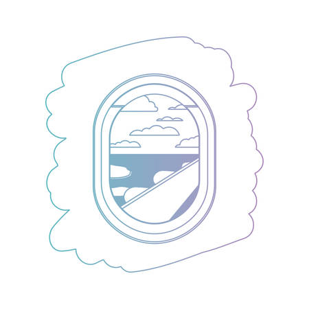airplane window with exterior view vector illustration designのイラスト素材