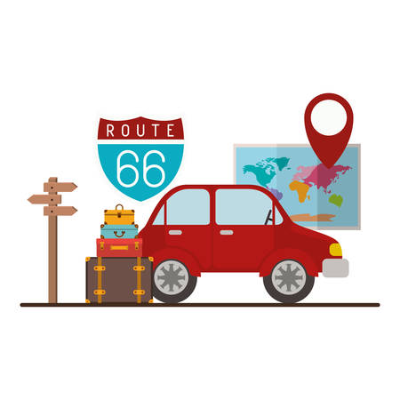 car with travel set icons vector illustration designのイラスト素材