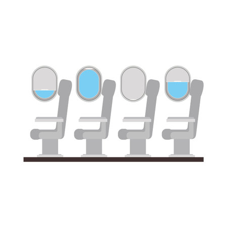 airplane chairs with windows vector illustration designのイラスト素材