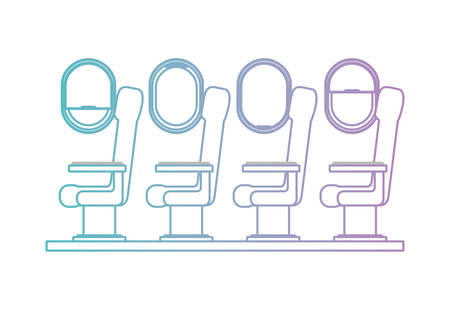 airplane chairs with windows vector illustration designのイラスト素材