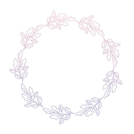crown leafs circular frame frame vector illustration designのイラスト素材