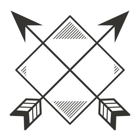 rhombus frame with arrows vector illustration designのイラスト素材