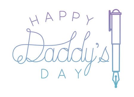 fathers day handmade font with pen vector illustration designのイラスト素材