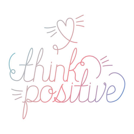 positive message with hand made font vector illustration designのイラスト素材