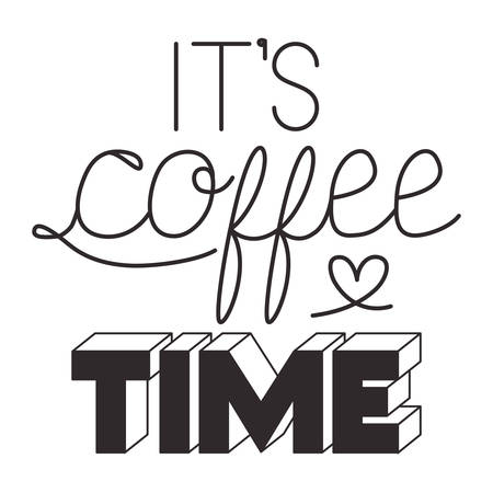 take a coffee message hand made font vector illustration designのイラスト素材