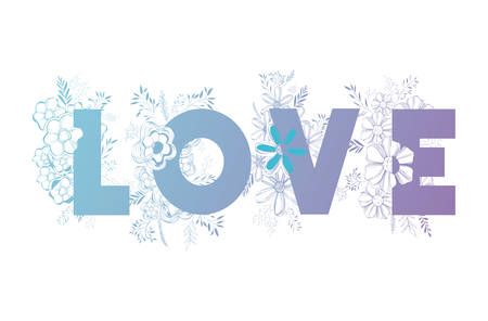 love message with hand made font vector illustration designのイラスト素材